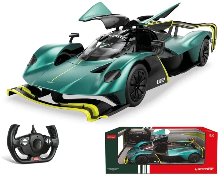 Mondo Motors Voiture télécommandée Aston Martin Valkyrie AMR Pro - Réplique 1:14 (35 cm) - Phares LED, portes papillon, direction précise 2.4 GHz - Jouet radiocommandé