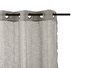 Giftdecor Rideau 140x260 cm Gris 100% Polyester avec 8 Anneaux (Set de 6)