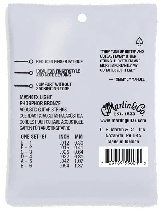 Martin Jeu de cordes Authentic Acoustic SP Flexible Phosphor/Bronze Light 12-54