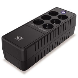 Conceptronic ZEUS09E UPS 850 VA 490 W Onduleur Standby, 6 Prises Schuko, Protection Surtension, Noir