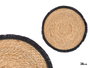 Kinvara Salvamantel 38 cm avec Franges Noir et Naturel en Enea et Coton (Set de 24)