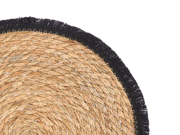 Kinvara Salvamantel 38 cm avec Franges Noir et Naturel en Enea et Coton (Set de 24)