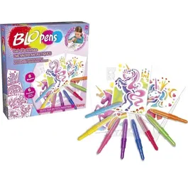 Lansay Set d'activités Chevaux Fantastiques BLOPENS - Kit créatif effet aérographe avec 8 Blopens, 6 pochoirs et 6 feuilles pour enfant à partir de 5 ans