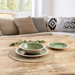 Assiettes Quid Calypso Vert Céramique 18 Pièces