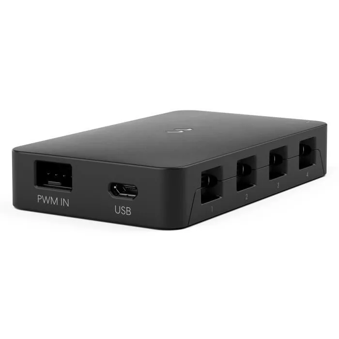 Fractal Design Adjust Pro Hub - Contrôleur de ventilateurs et éclairage ARGB PC - Gestion jusqu'à 16 appareils ARGB Gen 2 - Interface web - Connexion Micro-USB - Noir
