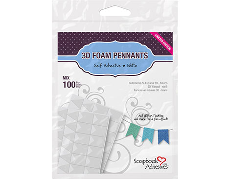 Scrapbook Adhesives by 3L Adhésif mousse 3D fanions blanc 100u.