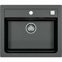 Stradour Évier ATROX Noir en Granit - 1 Bac - 59 x 50 cm