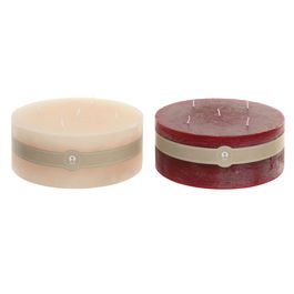 Bougie Home ESPRIT Rouge Crème Noël 25 x 25 x 10 cm (2 Unités)