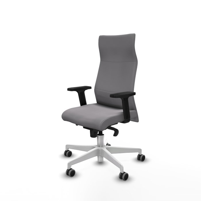 Piqueras Y Crespo Fauteuil Albacete, Similicuir Gris, Mécanisme Synchrone, Base Blanche Piqueras Y Crespo Fauteuil Albacete, Similicuir Gris, Mécanisme Synchrone, Base Blanche