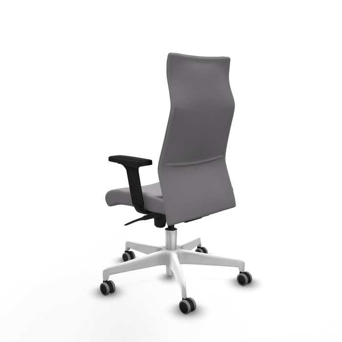 Piqueras Y Crespo Fauteuil Albacete, Similicuir Gris, Mécanisme Synchrone, Base Blanche Piqueras Y Crespo Fauteuil Albacete, Similicuir Gris, Mécanisme Synchrone, Base Blanche