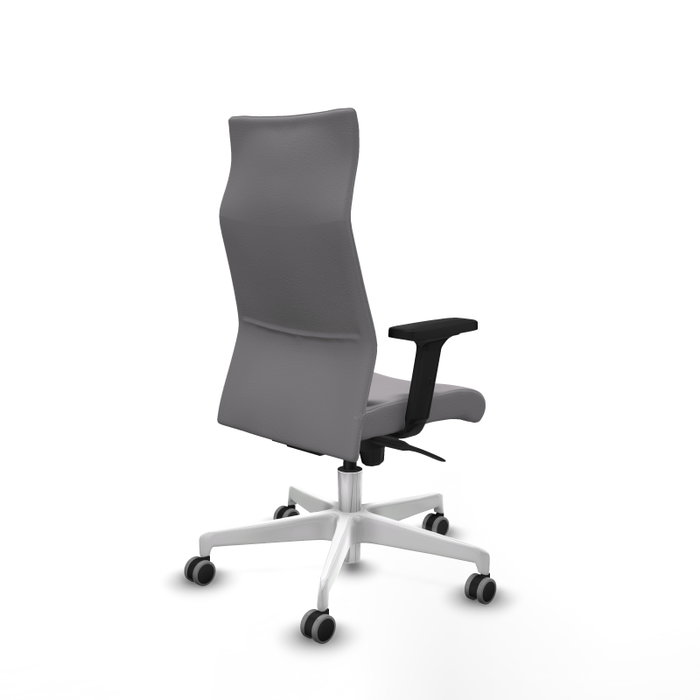 Piqueras Y Crespo Fauteuil Albacete, Similicuir Gris, Mécanisme Synchrone, Base Blanche Piqueras Y Crespo Fauteuil Albacete, Similicuir Gris, Mécanisme Synchrone, Base Blanche