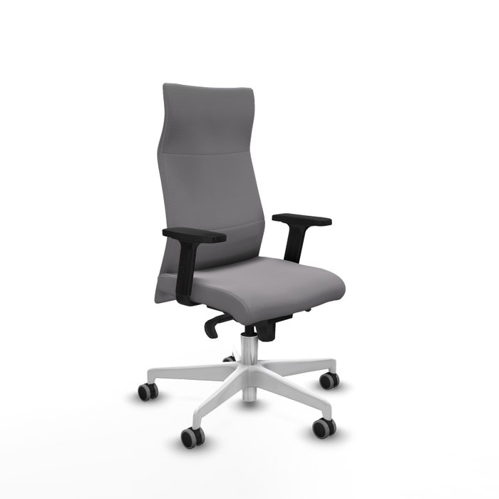 Piqueras Y Crespo Fauteuil Albacete, Similicuir Gris, Mécanisme Synchrone, Base Blanche Piqueras Y Crespo Fauteuil Albacete, Similicuir Gris, Mécanisme Synchrone, Base Blanche