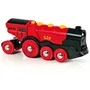BRIO 33592 Locomotive à Piles Rouge Puissante - Circuit de Train en Bois - Jouet pour Enfants Dès 3 Ans