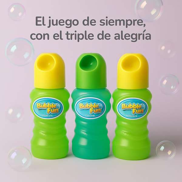 JugaToys Lot de 3 bouteilles de bulles de savon de 118 ml