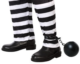 Boule noire avec chaîne pour déguisement de prisonnier