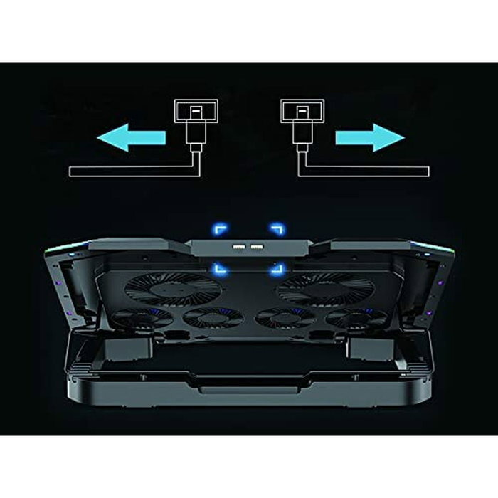 Conceptronic THYIA01B Base de refroidissement RGB avec 6 ventilateurs