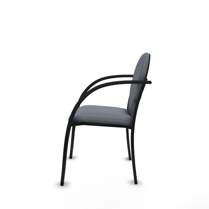 Piqueras y Crespo Hellín Chaise en tissu gris avec bras fixes