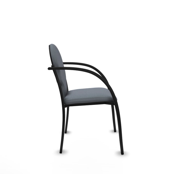 Piqueras y Crespo Hellín Chaise en tissu gris avec bras fixes