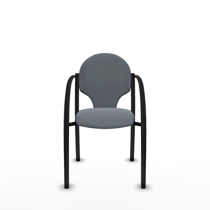 Piqueras y Crespo Hellín Chaise en tissu gris avec bras fixes