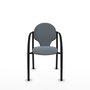 Piqueras y Crespo Hellín Chaise en tissu gris avec bras fixes