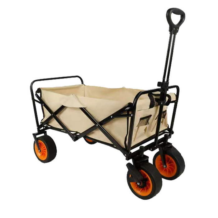 Marbueno Carro Pliable Multiusage Acier 200 kg Beige pour Jardin Plage et Camping 86x50x59 cm 10479
