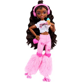 Barbie Dream Besties, poupée Brooklyn Skate Party articulée avec accessoires, vêtements et patins à roulettes, Jfx97 Mattel