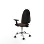 PIQUERAS Y CRESPO Chaise de bureau Algarra, similicuir marron foncé, accoudoirs 2D