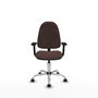 PIQUERAS Y CRESPO Chaise de bureau Algarra, similicuir marron foncé, accoudoirs 2D