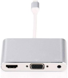 MicroConnect LIGHT-HUB4 - HDMI / VGA / AUDIO, Argent