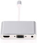 MicroConnect LIGHT-HUB4 - HDMI / VGA / AUDIO, Argent