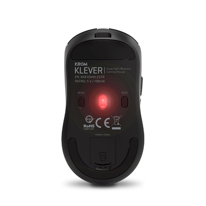 Krom Klever Souris Gamer Sans Fil Noir - Optique 10000 DPI, Ultra Légère 55g