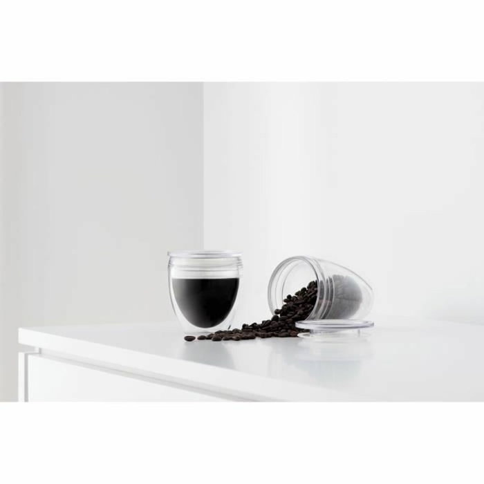 Bodum Set de 2 gobelets Pavina To Go transparents avec couvercle hermétique