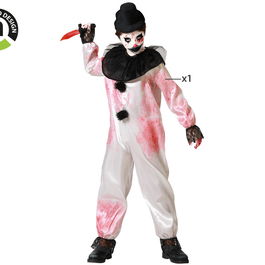 Déguisement Enfant 7-9 Ans Payaso Sangriento Blanc Avec Col - Costume Clown Sanglant Polyester Pour Halloween
