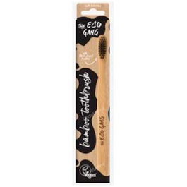 THE ECO GANG Cepillo De Dientes Adulto Medio Negro - Brosse à dents adulte en bambou durable, médium, noir