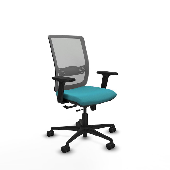 Chaise Haches Synchrone/Traslack tissu Turquoise Maille Gris Base en nylon noir Accoudoir 2D Sans appui-tête Roulettes 65mm nylon Chaise Haches Synchrone/Traslack tissu Turquoise Maille Gris Base en nylon noir Accoudoir 2D Sans appui-tête Roulettes 65mm nylon