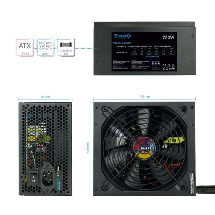 TooQ TQAPOLO-750SP ATX 750 W