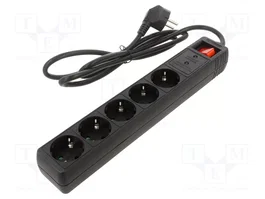 EnerGenie Bloc multiprise parafoudre 5 prises noir
