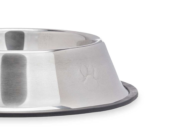 Mascow Gamelle pour chien métallique avec pieds en caoutchouc 22 cm, 300 ml (Set de 12) Mascow Gamelle pour chien métallique avec pieds en caoutchouc 22 cm, 300 ml (Set de 12)