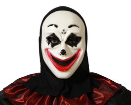 Atosa Masque de clown macabre avec sourire rouge et capuche