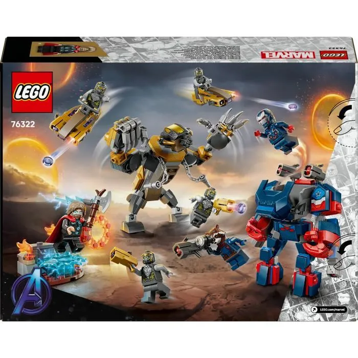 Lego Marvel 76322 Avengers : Endgame Thor Contre Chitauri - Jouet de Construction Super-Héros 373 Pièces avec 7 Minifigurines - À Partir de 8 Ans