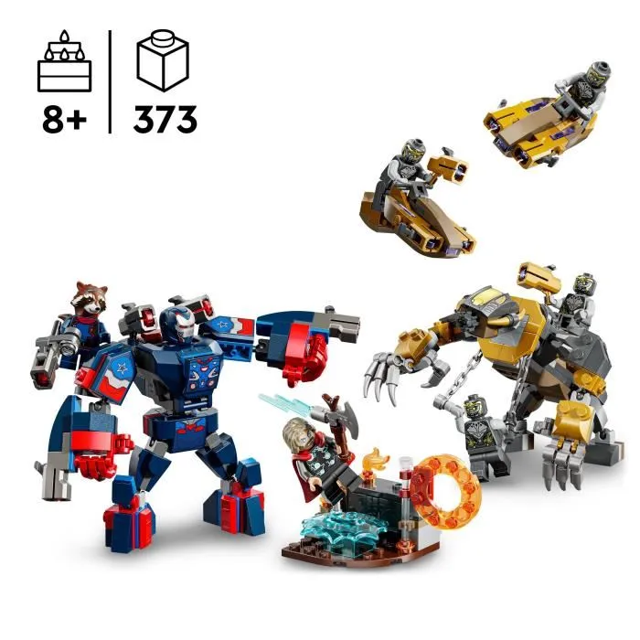 Lego Marvel 76322 Avengers : Endgame Thor Contre Chitauri - Jouet de Construction Super-Héros 373 Pièces avec 7 Minifigurines - À Partir de 8 Ans