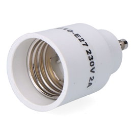 F-Line Convertisseur de culot GU10 vers E27, blanc, Ø35 x 58 mm, 2A 230V, rétracté
