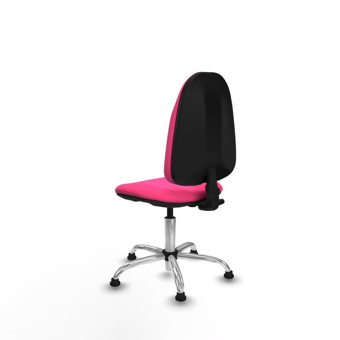 PIQUERAS Y CRESPO Chaise de bureau Algarra rose en simili cuir avec base chromée