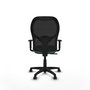 Chaise Alocén Synchro 3 positions tissu Vert émeraude Maille Noir Structure polyamide noire Accoudoir 1D Sans appui-tête Roulettes pour moquette