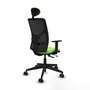 Piqueras Y Crespo Motilla Chaise de Bureau Pistache et Noire avec Mécanisme Sincro/Traslack
