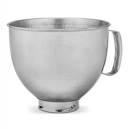 Kitchenaid 5KSM5SSBHM Bol en acier inoxydable martelé de 4,83 litres pour robot pâtissier - Bol supplémentaire