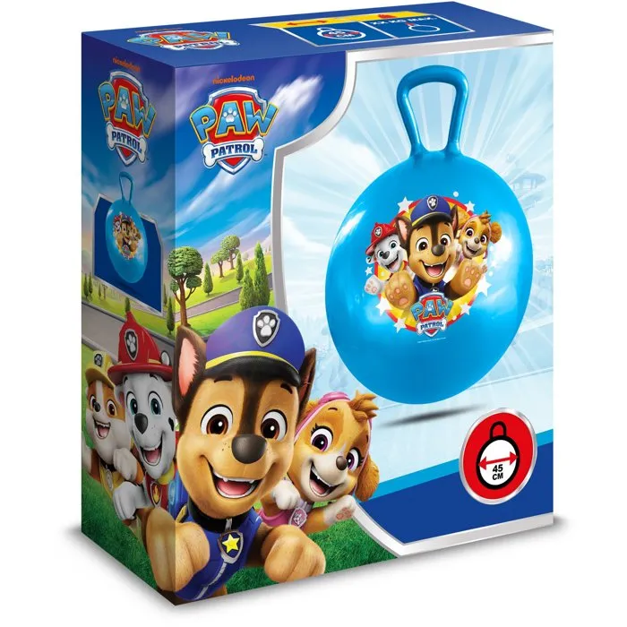 Pat' Patrouille - Ballon sauteur avec poignée 45 cm Bleu - Développe équilibre et coordination pour enfant dès 3 ans