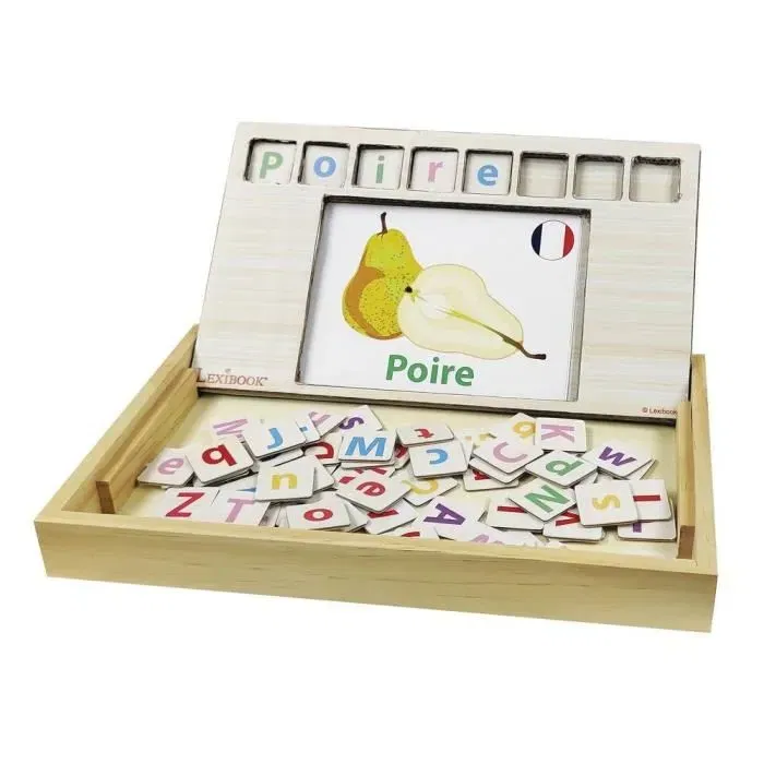 Lexibook Bio Toys L'Ecole des Mots - Jeu éducatif en bois bilingue Français/Anglais pour enfants à partir de 3 ans