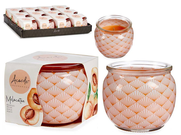Acorde Vela en pot en verre parfum pêche dimensions 7x7x6 cm (Set de 12) Acorde Vela en pot en verre parfum pêche dimensions 7x7x6 cm (Set de 12)