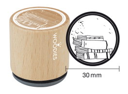 Woodies Tampon en bois de hêtre et caoutchouc motif livres 30 mm
